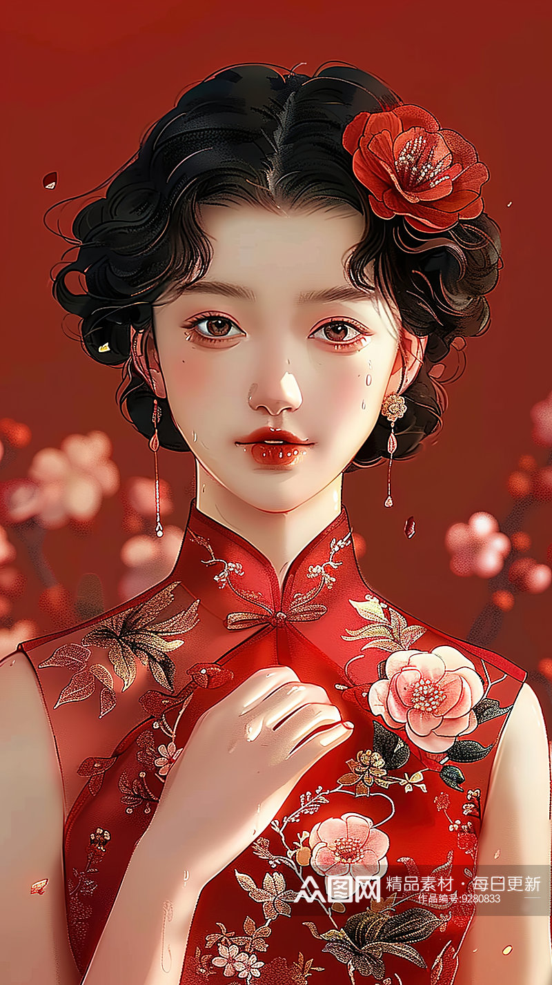 女神美女女神节妇女节唯美母亲节节日插画素材