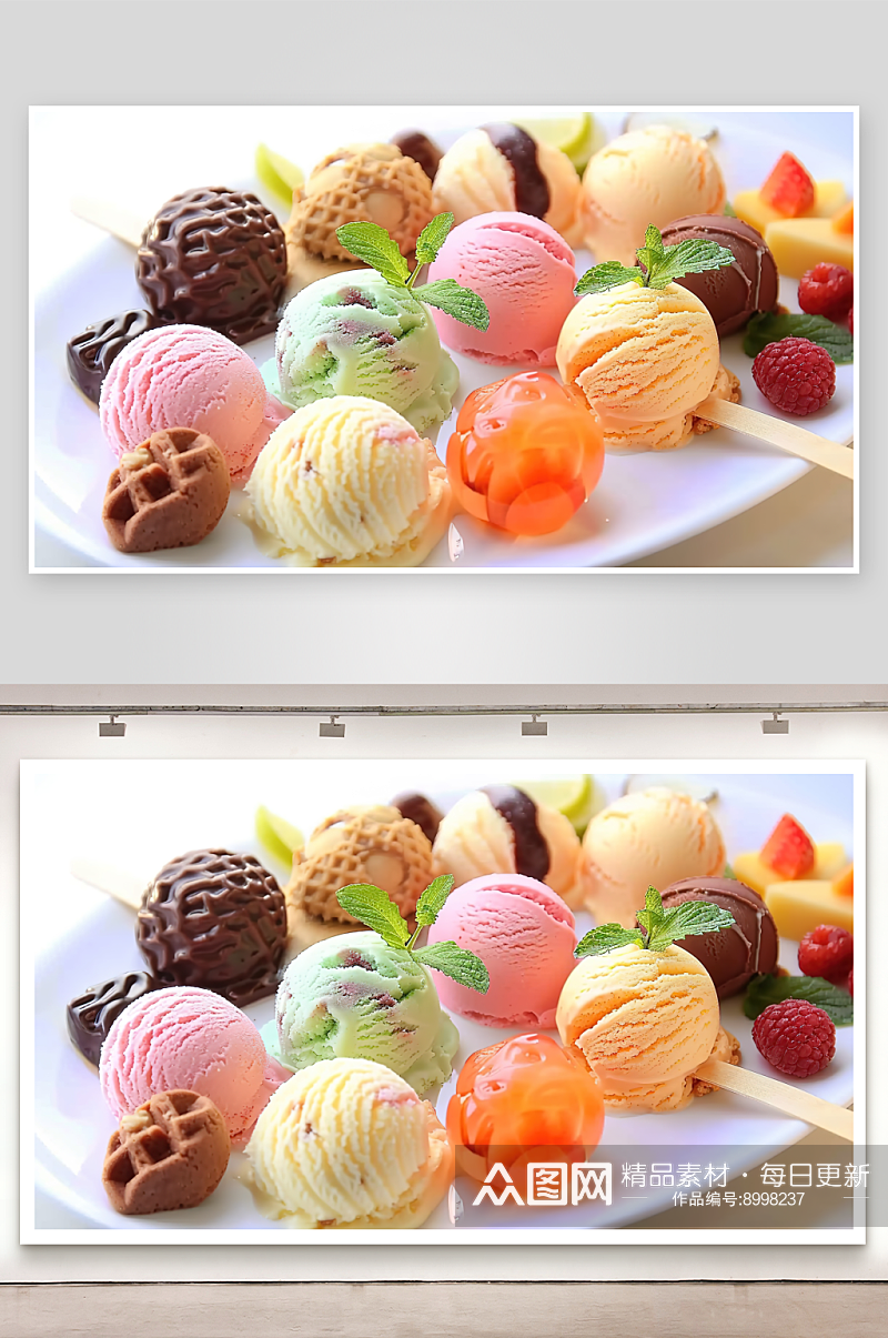 冰淇淋雪糕冰棍夏日甜点甜食摄影高清素材