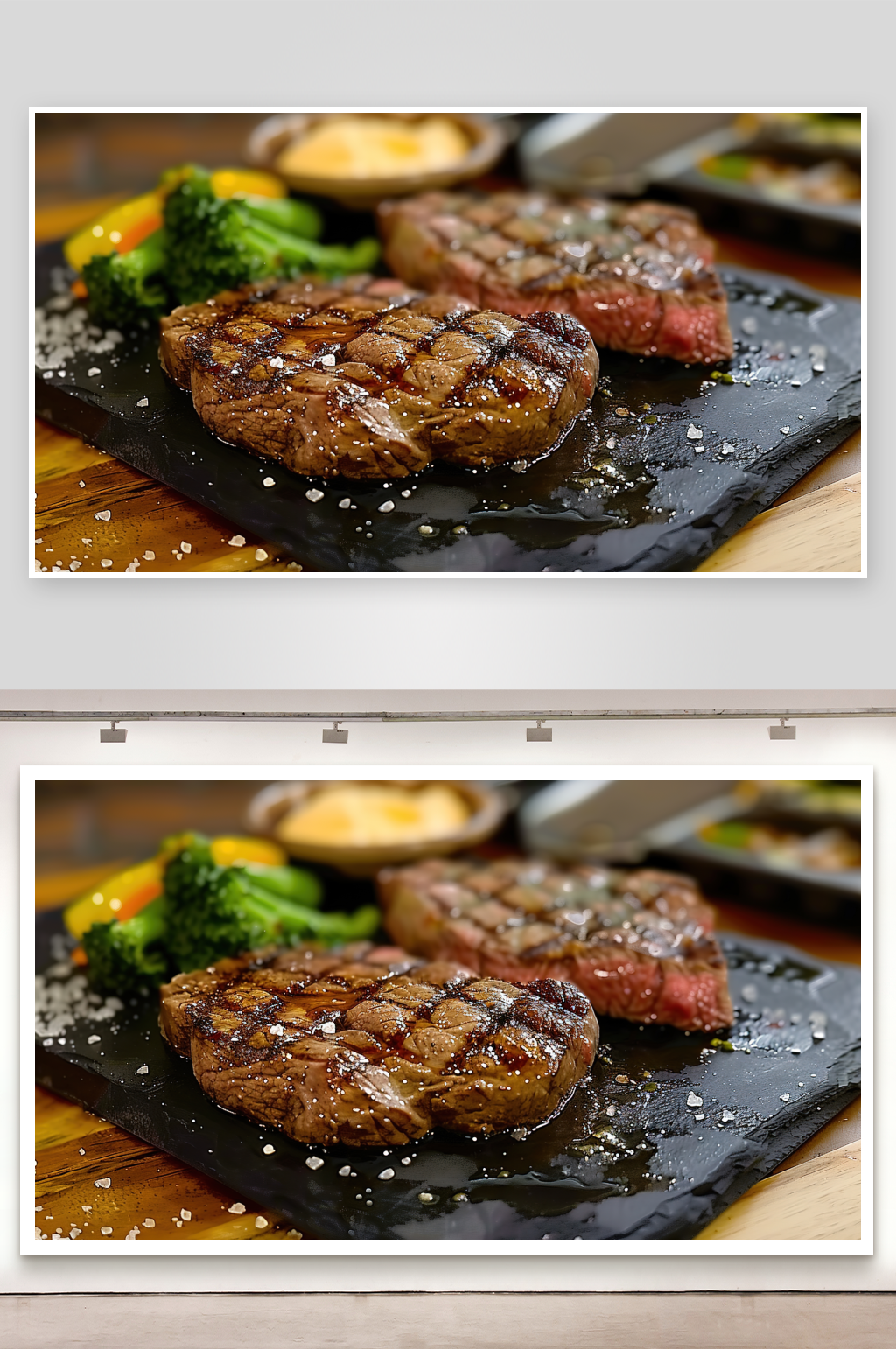 沙朗高清酱料牛肉美食西餐水果牛排蔬菜烤肉素材
