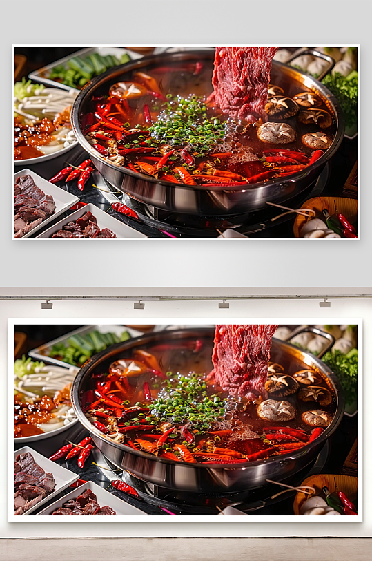 火锅海鲜牛肉美食麻辣辣椒美味香辣重庆烹饪
