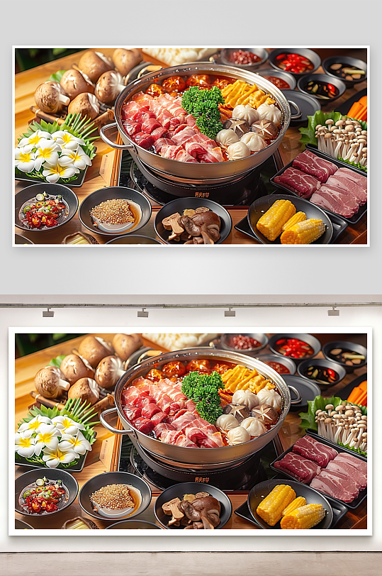 火锅海鲜美食香辣辣椒牛肉麻辣美味烹饪重庆