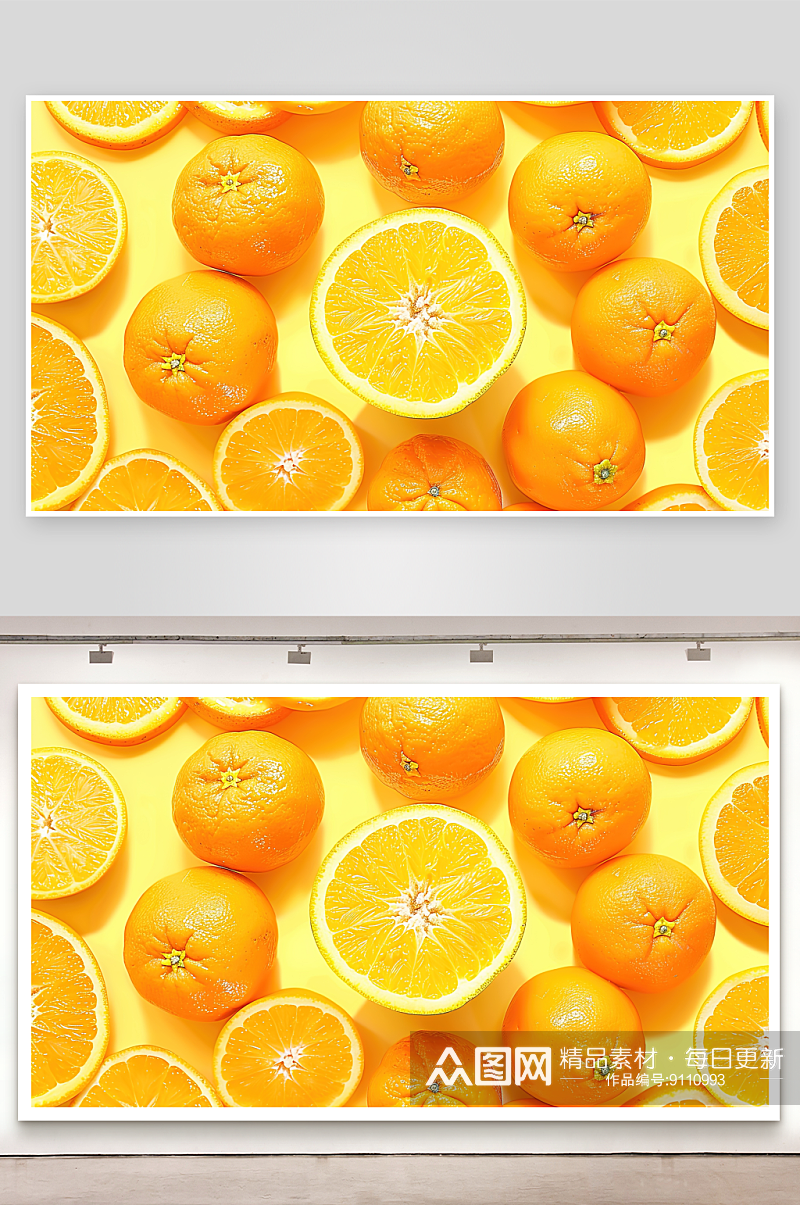 橙子果汁橘子维c柑橘水果鲜香绿色素材