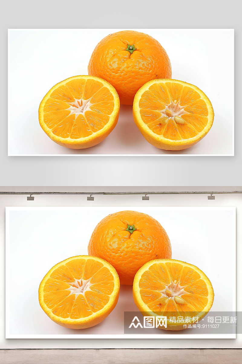橙子果汁橘子维c柑橘水果鲜香绿色素材