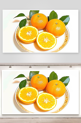 橙子橘子果肉绿色健康鲜甜营养水果柑橘