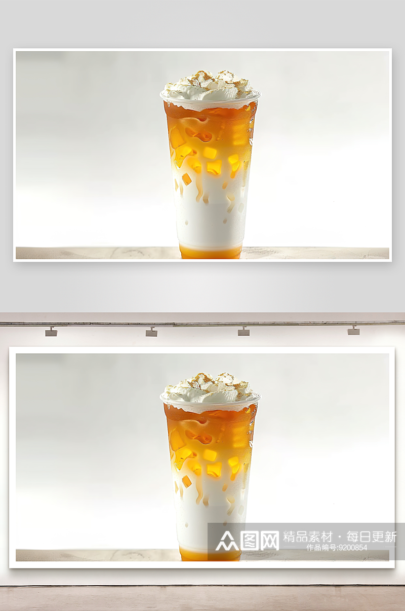 奶茶夏季果汁冷饮饮料橙汁水果夏日冷饮素材