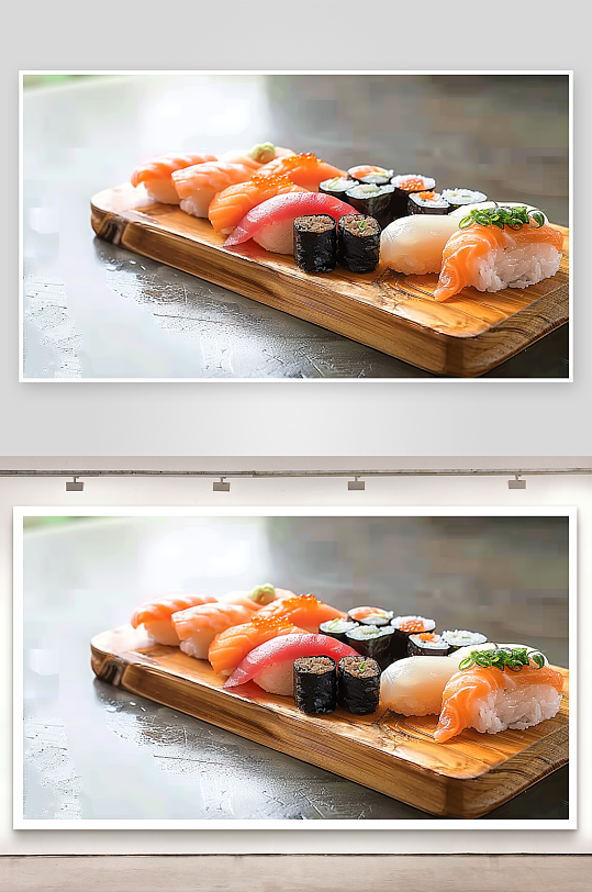 寿司美食鸡肉蔬菜拼盘料理新鲜海鲜鱼肉