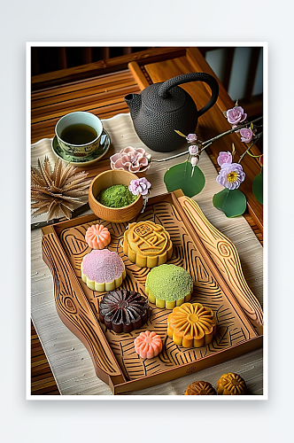 月饼糕点中秋传统甜食中国节日美食点心