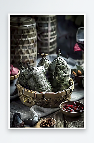 粽子糕点美味端午飘香传统美食粽叶
