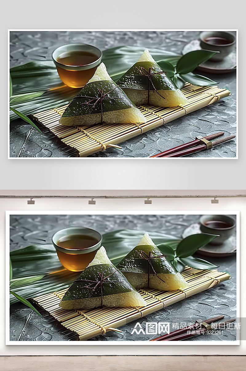 粽子糕点美味端午飘香传统美食粽叶素材