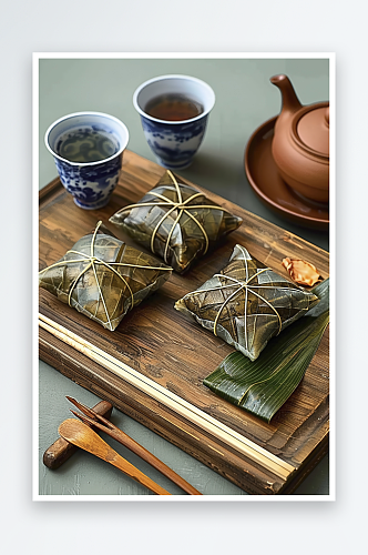 粽子美味端午糯米饭团飘香美食叶子传统