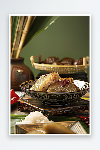 粽子美味端午糯米饭团飘香美食叶子传统