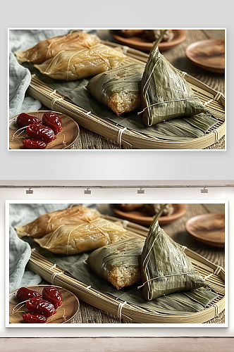 粽子美味鲜香粳米肉馅传统文化糯米粽叶美食