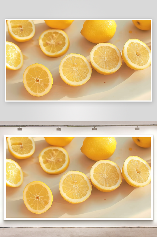 柠檬健康摄影清新高清柠檬汁果肉维c水果