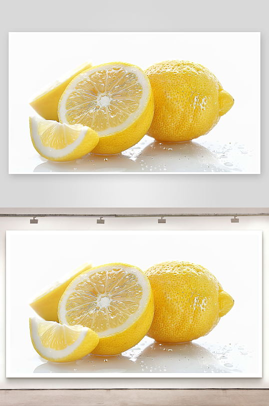 柠檬健康摄影清新高清柠檬汁果肉维c水果