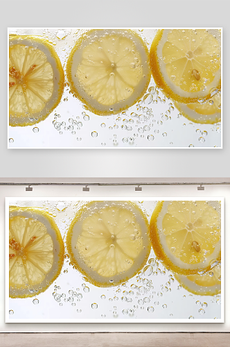 柠檬新鲜果汁水果夏季酸橙果肉清新