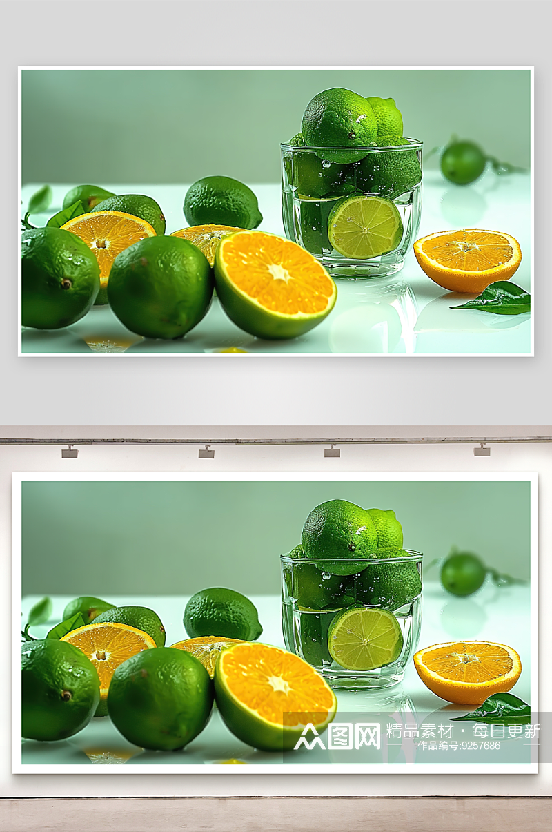 柠檬水果果汁夏季果肉清新摄影新鲜酸橙素材