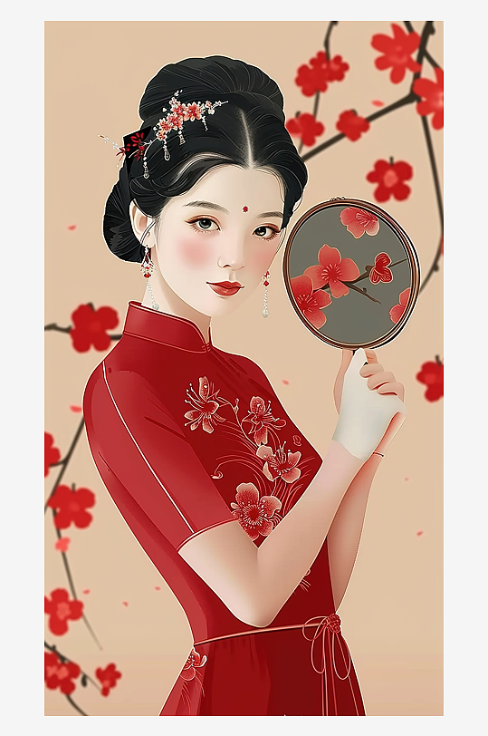 女神个性妇女节女王插画时尚高清唯美女生