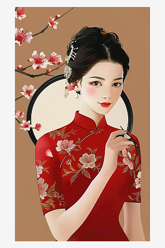 女神女王女生妇女节唯美高清个性插画时尚