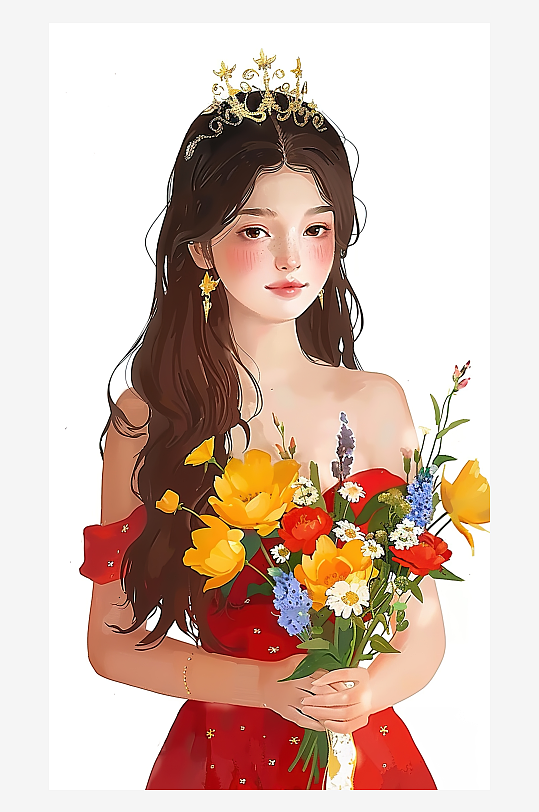 女神母亲节女神节节日手绘妇女节唯美插画