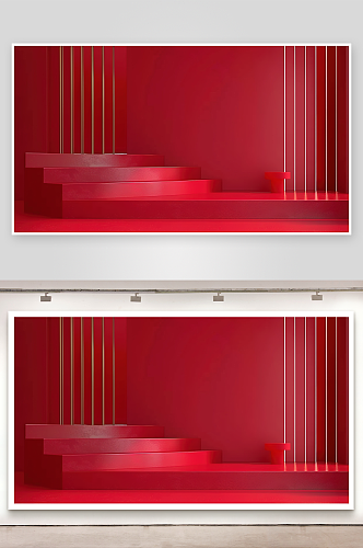 舞台高清电商艺术红色背景设计空间商务几何