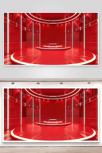 红色空间商务电商艺术抽象背景设计几何