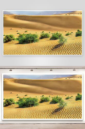 沙漠山丘干旱自然风景天空唯美地形沙丘风光