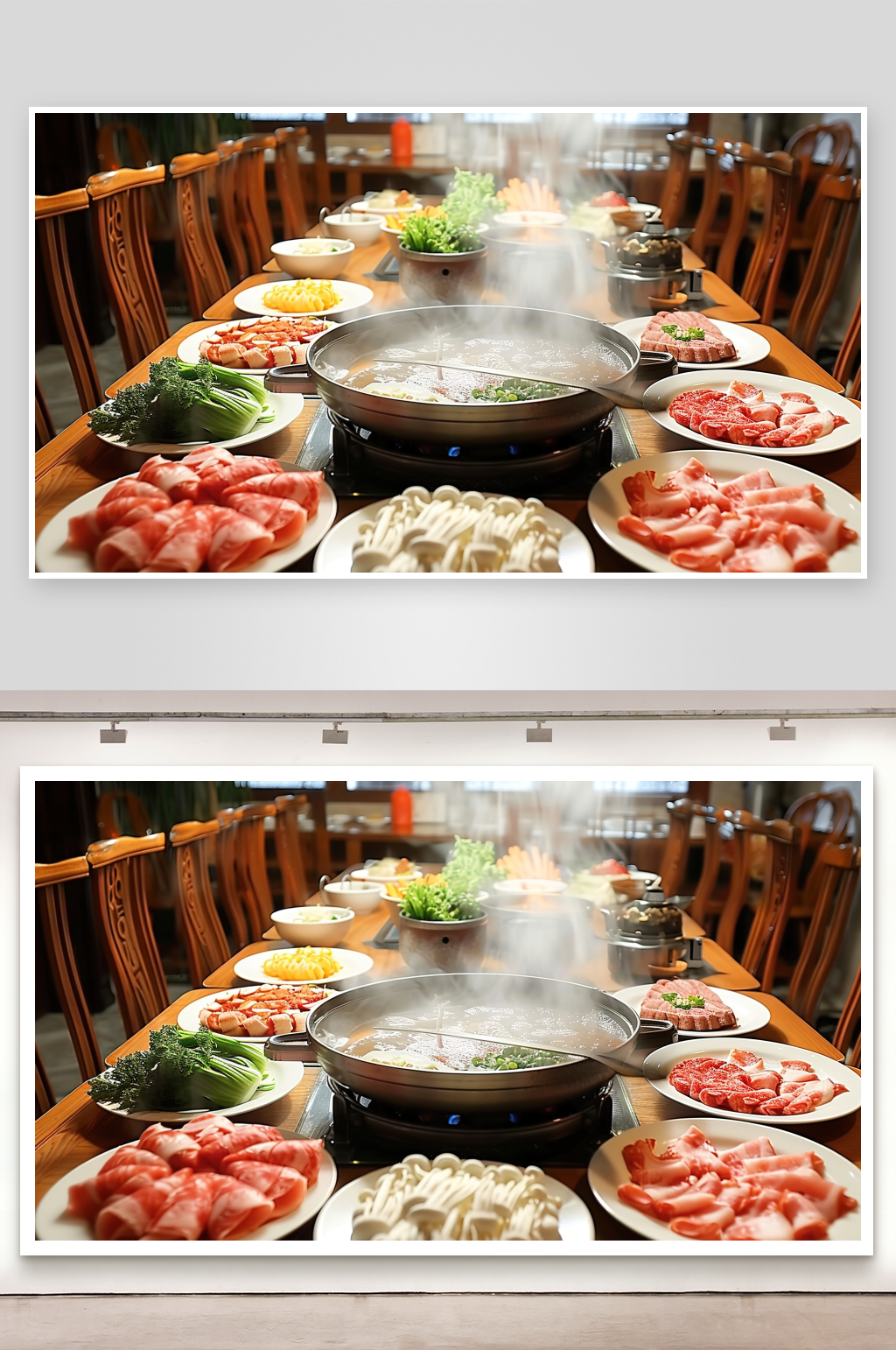 火锅传统鲜香重庆肉类麻辣美食美味蔬菜素材