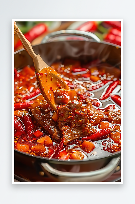 火锅海鲜牛肉美食麻辣辣椒美味香辣重庆