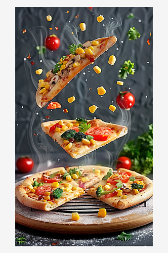披萨小吃美食香肠西式烤肉火腿蔬菜博饼