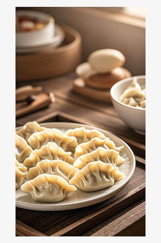 配圖美味餃子節(jié)日背景節(jié)氣美食餐飲