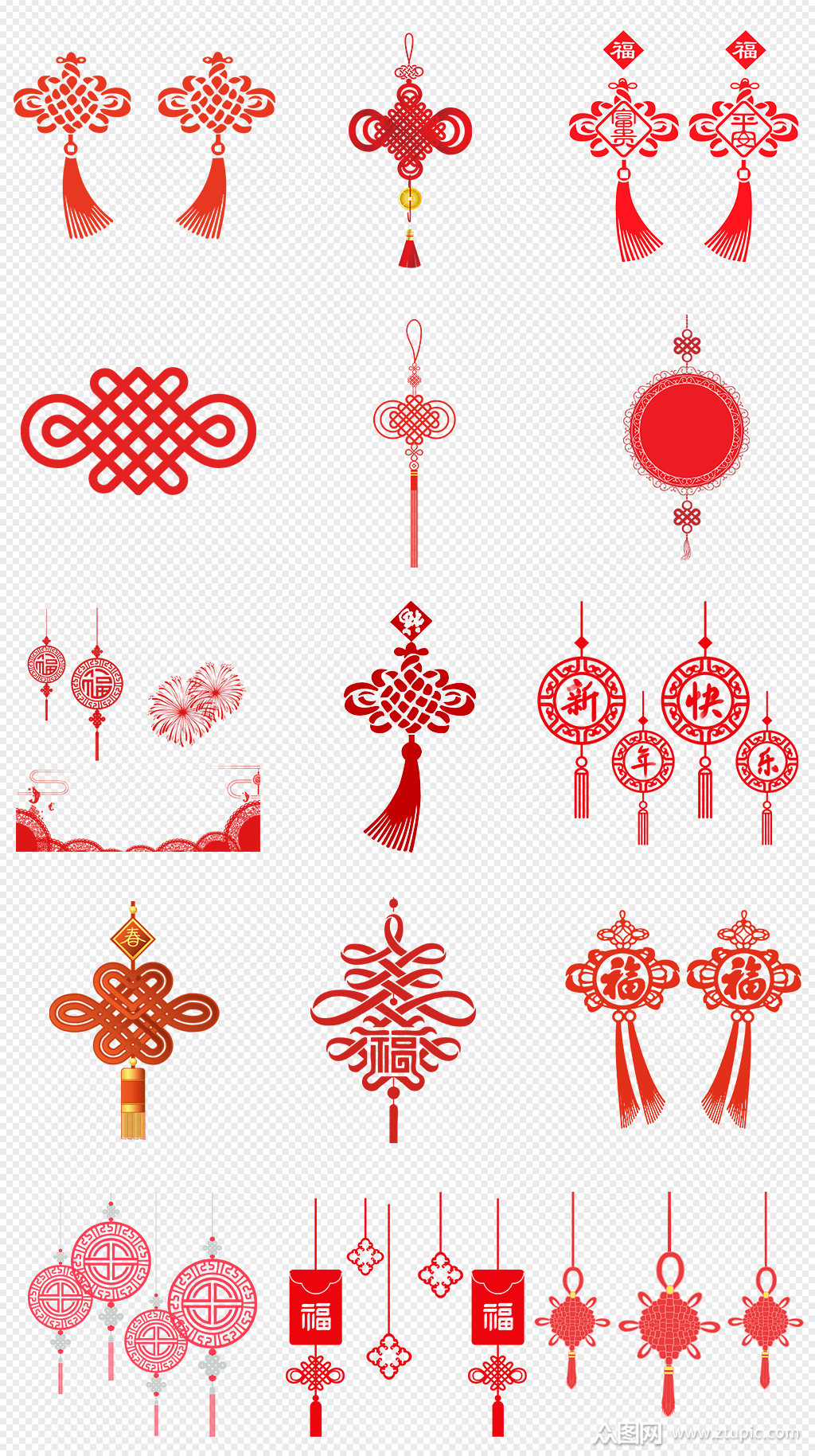 红色喜庆中国结png免抠素材