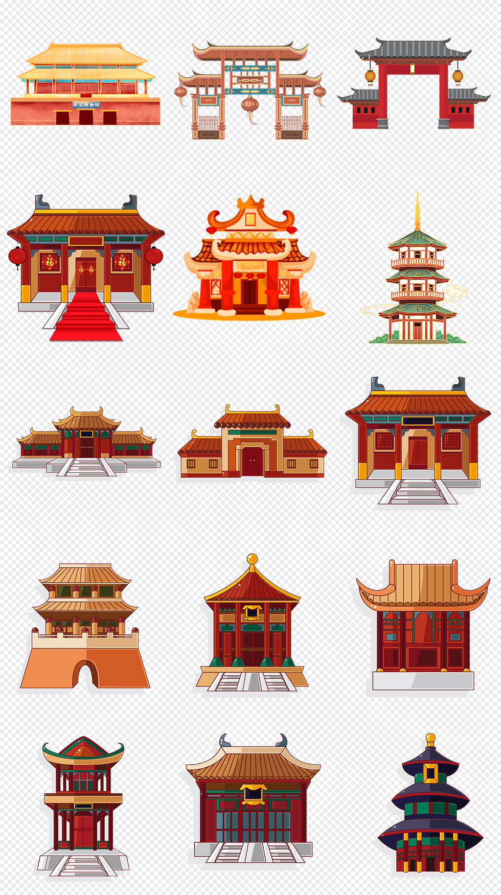 古建筑中国风建筑古楼png免抠素材