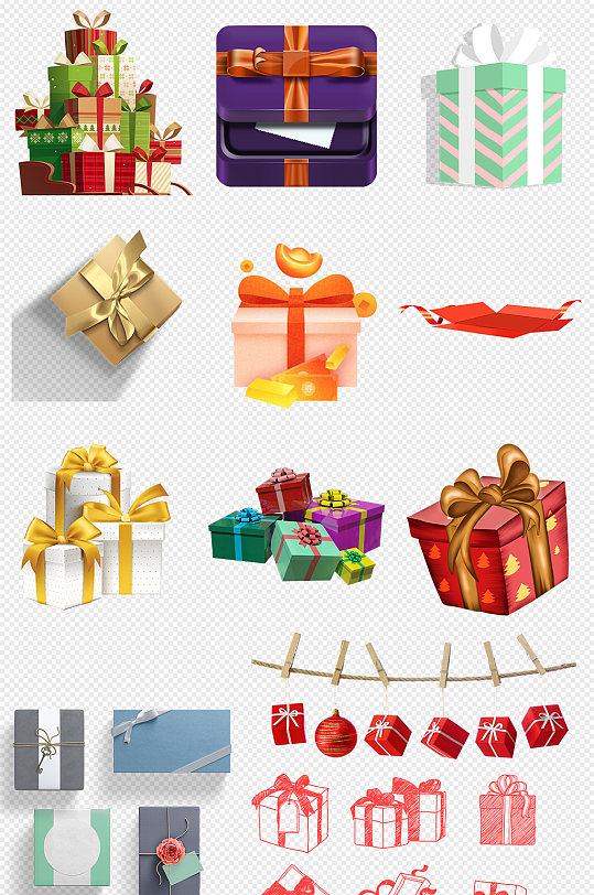 礼盒礼品盒PNG免抠素材