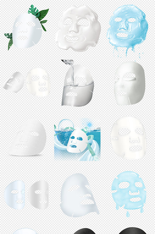 面膜补水面膜白色面膜png免抠素材