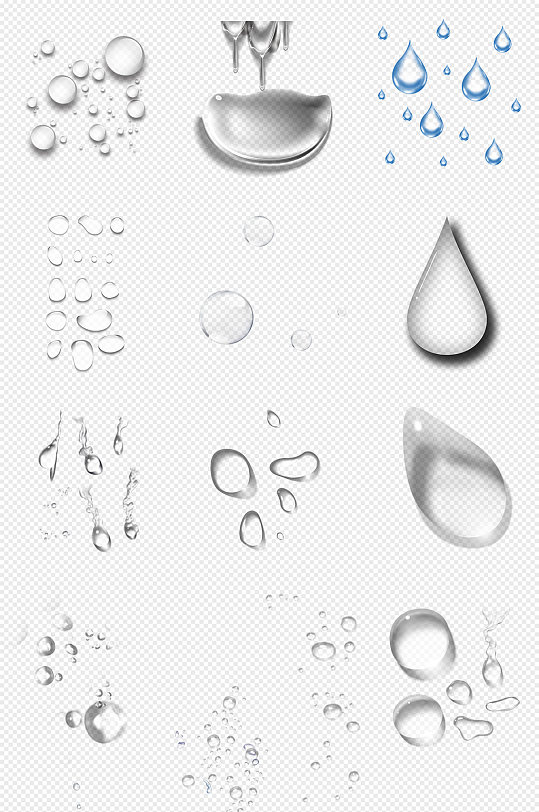 水滴雨滴雨水 透明水滴水珠露珠PNG免抠素材