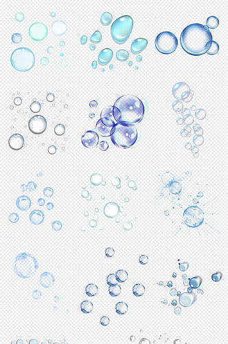 水泡气泡蓝色气泡PNG免抠素材