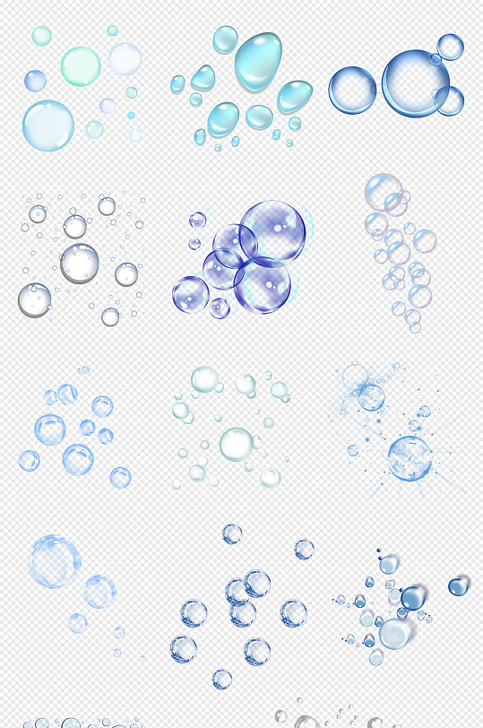 水泡气泡蓝色气泡PNG免抠素材