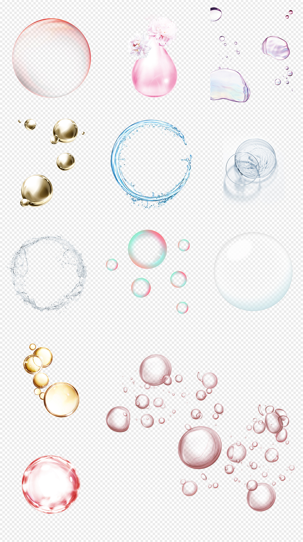 彩色气泡泡泡水泡png免抠素材