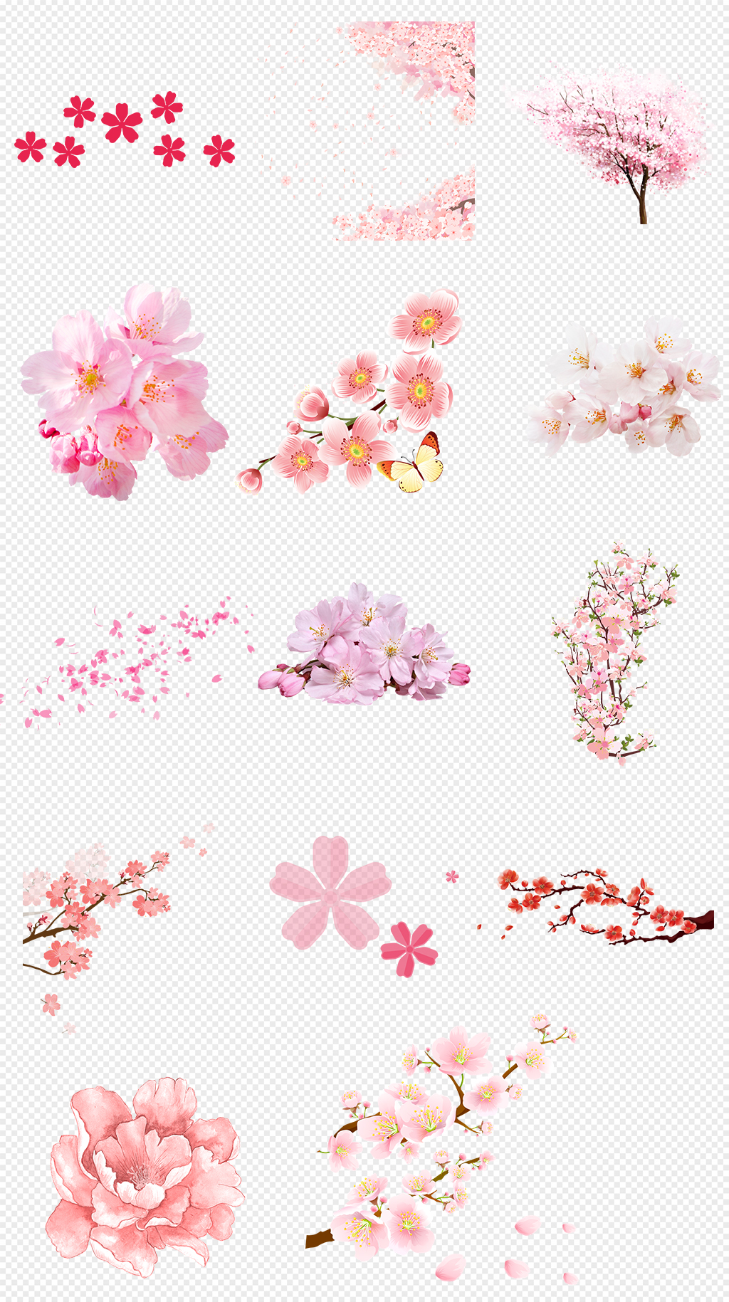粉色樱花花朵花卉PNG免抠素材素材