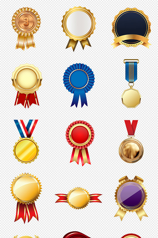 金色奖牌金牌徽章奖章勋章png素材