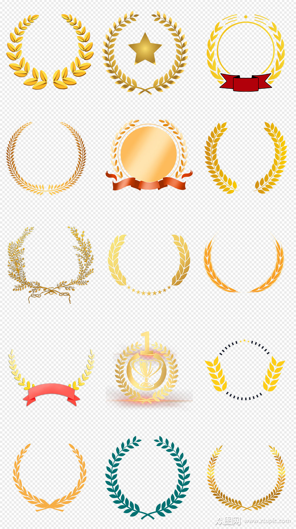 金色麦穗装饰边框png免抠素材元素