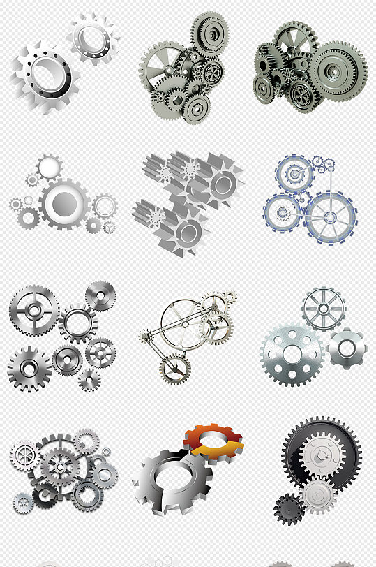 机械齿轮金属质感齿轮PNG免抠素材