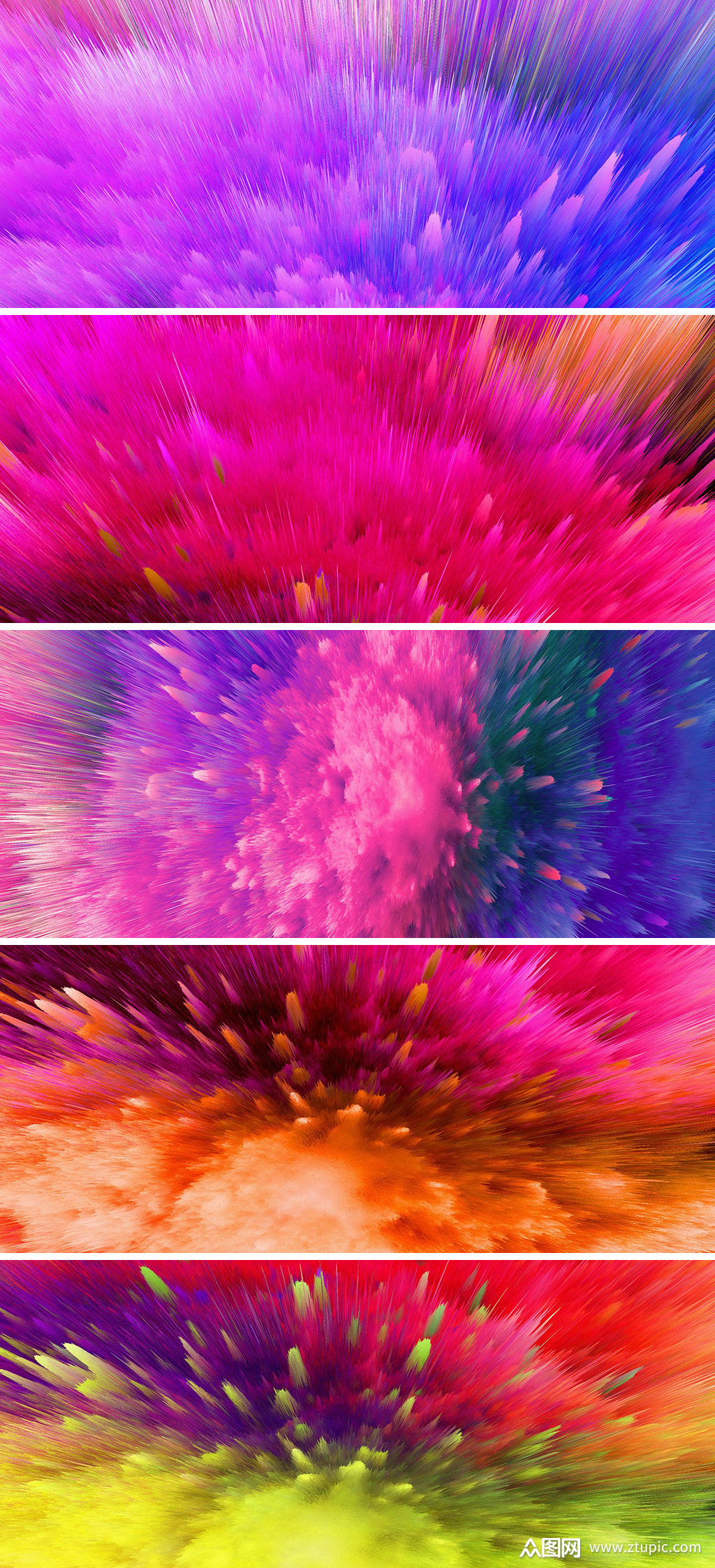 炫酷爆炸炸裂粉尘喷墨彩色多色背景