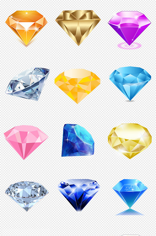 奢华发光钻石PNG免抠素材