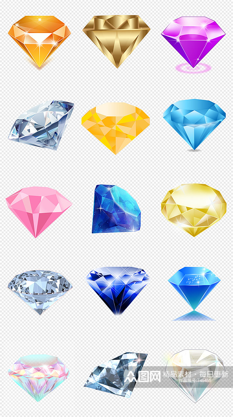 奢华发光钻石PNG免抠素材素材
