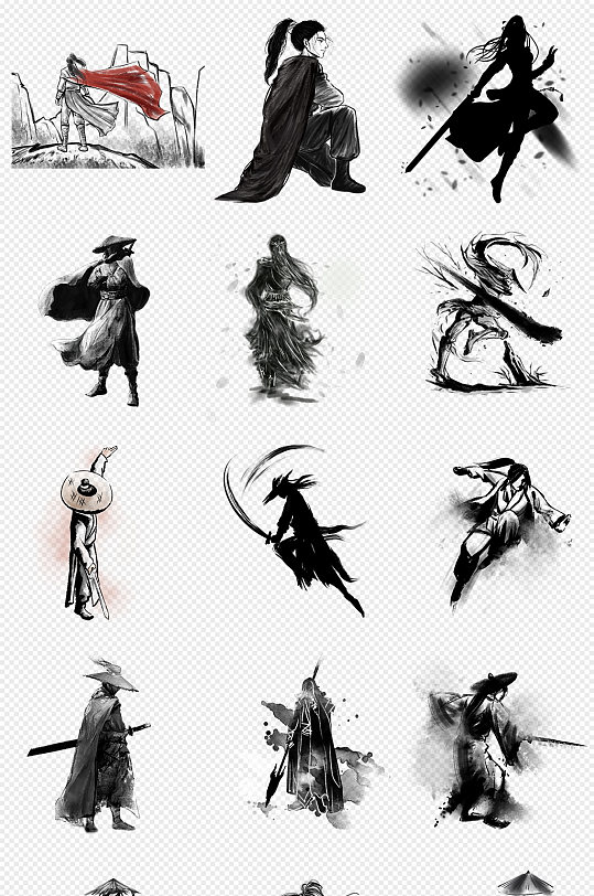 武侠人物江湖侠客武林人物png免抠素材