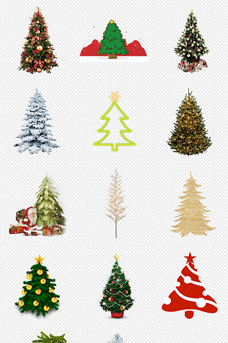 圣诞树装饰树PNG免抠素材