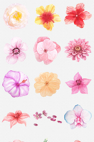 卡通手绘粉色花朵花卉花瓣PNG免抠素材