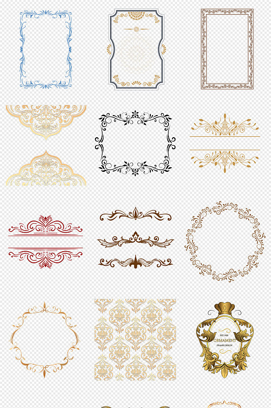 复古欧式花纹边框png免抠素材
