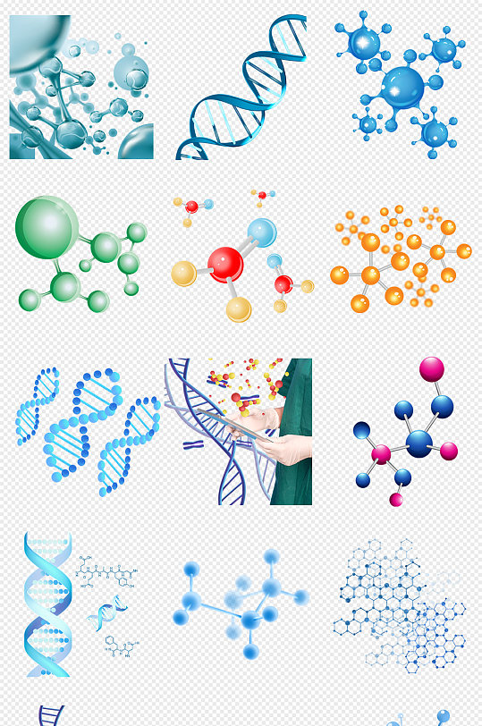 分子原子化学分子医学基因链螺旋序列素材 化学元素